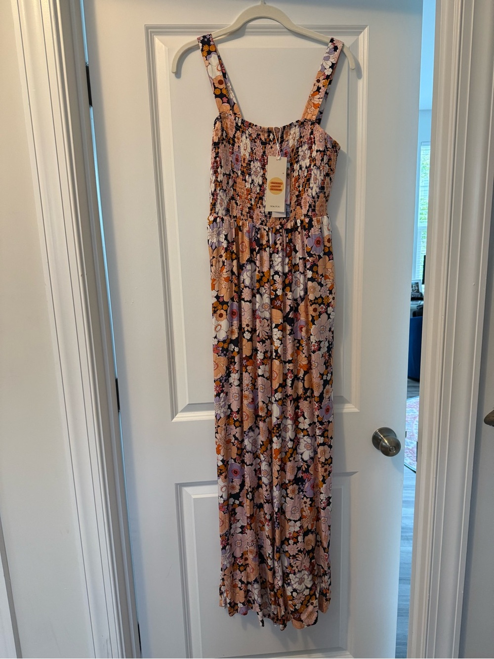 Floral Smocked Wide Leg Jumpsuit